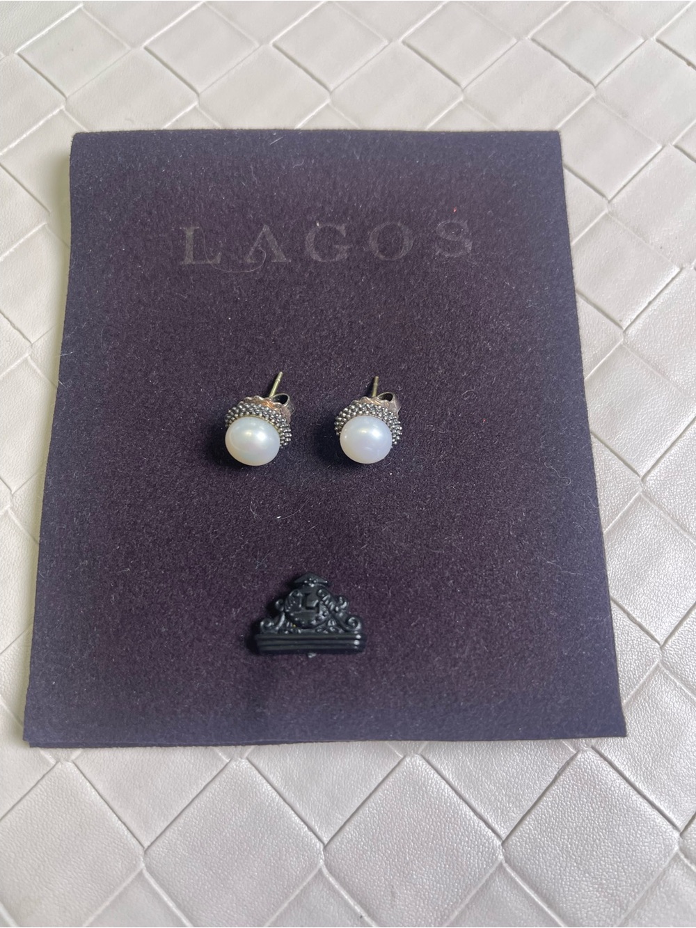 LAGOS Pearl and Silver-Tone Stud Earrings